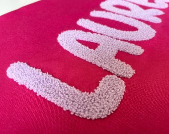 Cadeau personnalisé taie d'oreiller avec nom, housse de coussin pour dortoir, cadeau de remise des diplômes, cadeau de soirée pyjama, décoration pour chambre de bébé