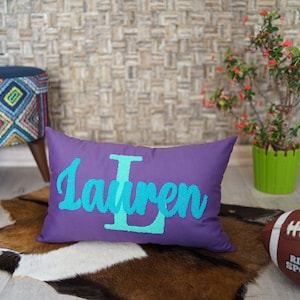 Personalized Punch Needle Pillow Cover, Housewarming Gift, Gifts For Her, Custom Name Embroidery Pillow, Lumbar Pillowcase for Living Room