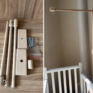 baby mobile mount, wooden crib mount for baby mobile. Folding mount