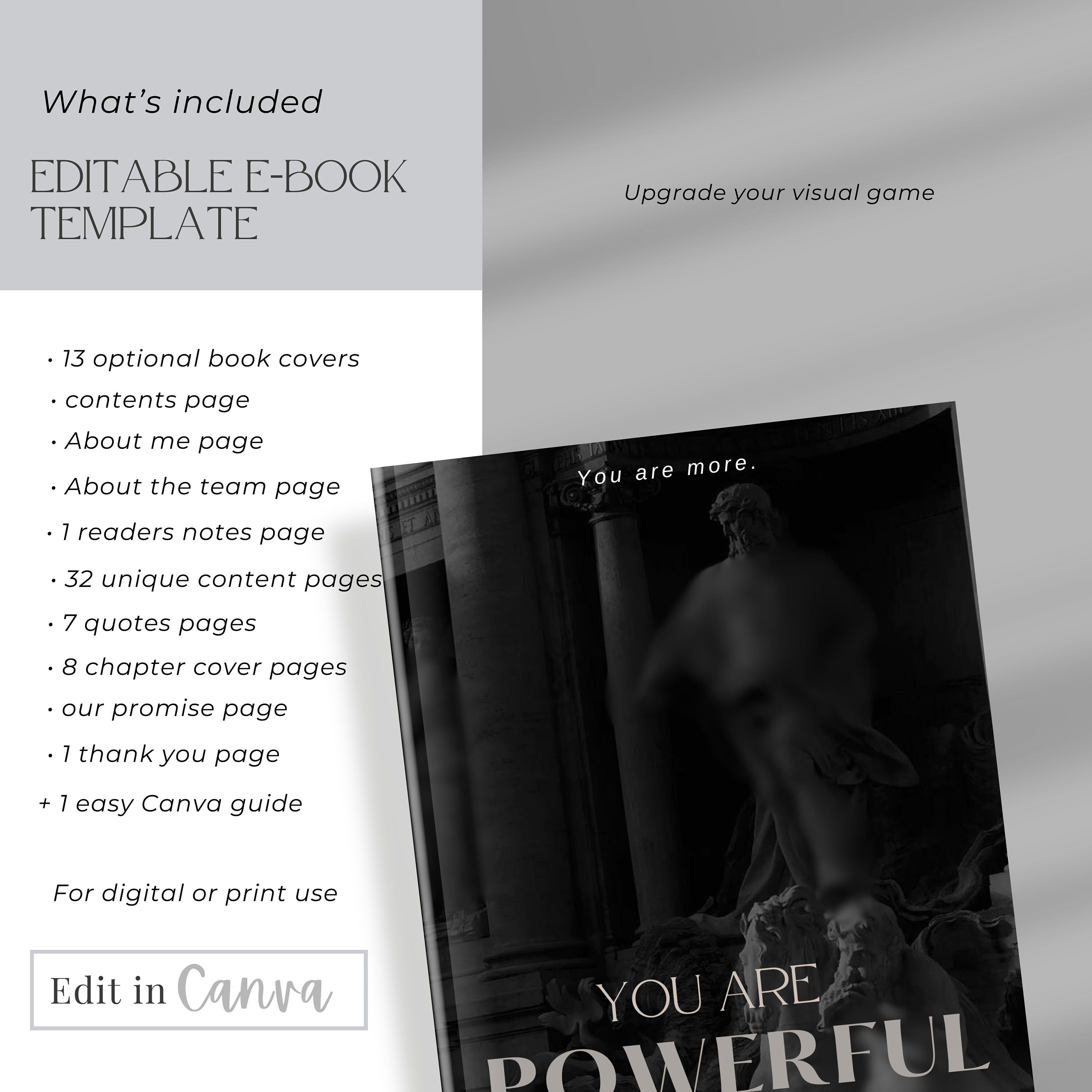 Editable Books Ebook Template, Editable Ebook , Dark Theme Ebook, Course Guide ...