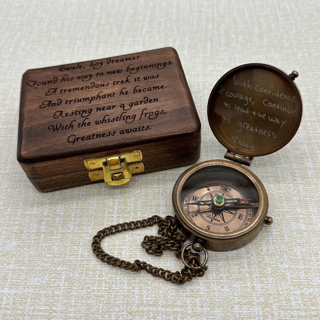 COMPASS, Personalized Compass Box, Customized Compass, Engraved Compass ...