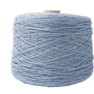 100% Linen Yarn Cone – Natural Yarn for Knitting, Crochet & Weaving, Light Denim Blue color