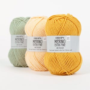 Merino Wool Yarn, Superwash Yarn, Extrafine Merino Yarn, DROPS Merino Extrafine, DK weight Yarn, 8ply yarn, Knitting Yarn, Crochet Yarn