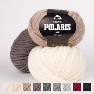 DROPS Polaris Yarn, 100% Wool, 100g = 36m, Super Bulky/Jumbo, Perfect for Felting, Warm and Soft Yarn for Knitting, Crochet, Thick Wool Yarn