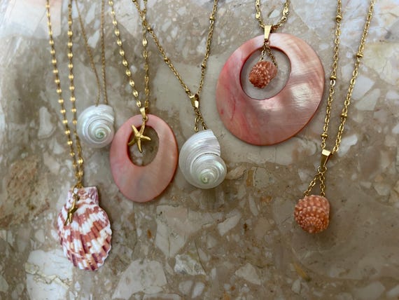 Collana Di Capesante, Medaglione Di Conchiglie, Ciondolo