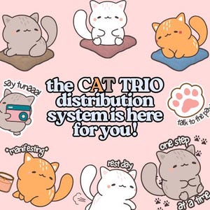 CUTE CAT STICKERS Pet Cat Stickers Kawaii Cat Planner Stickers Digital Cat Sticker Pack Funny Cat Printable Cat png Instant Download Cats