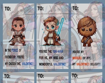 Star Wars Inspired Valentine Cards Instant Digital Download