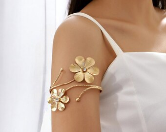 Blossom Armlet Cuff, Vibrant Flower Arm band, Statement Piece for Spring Outfits, Ideal Gift