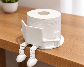 Funny Toilet Paper Holder, Novelty Bathroom Decor, Cute Toilet Roll Stand, Small Figurine Book Holder, Unique Home Gift, Bathroom Organizer
