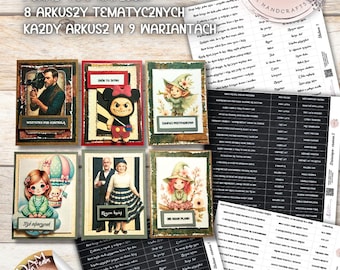 CoCiDam INSCRIPTIONS – 700 Polish inscriptions for scrapbooking, journaling and cards | set of 8 thematic A4 sheets for printing PNG transparent background