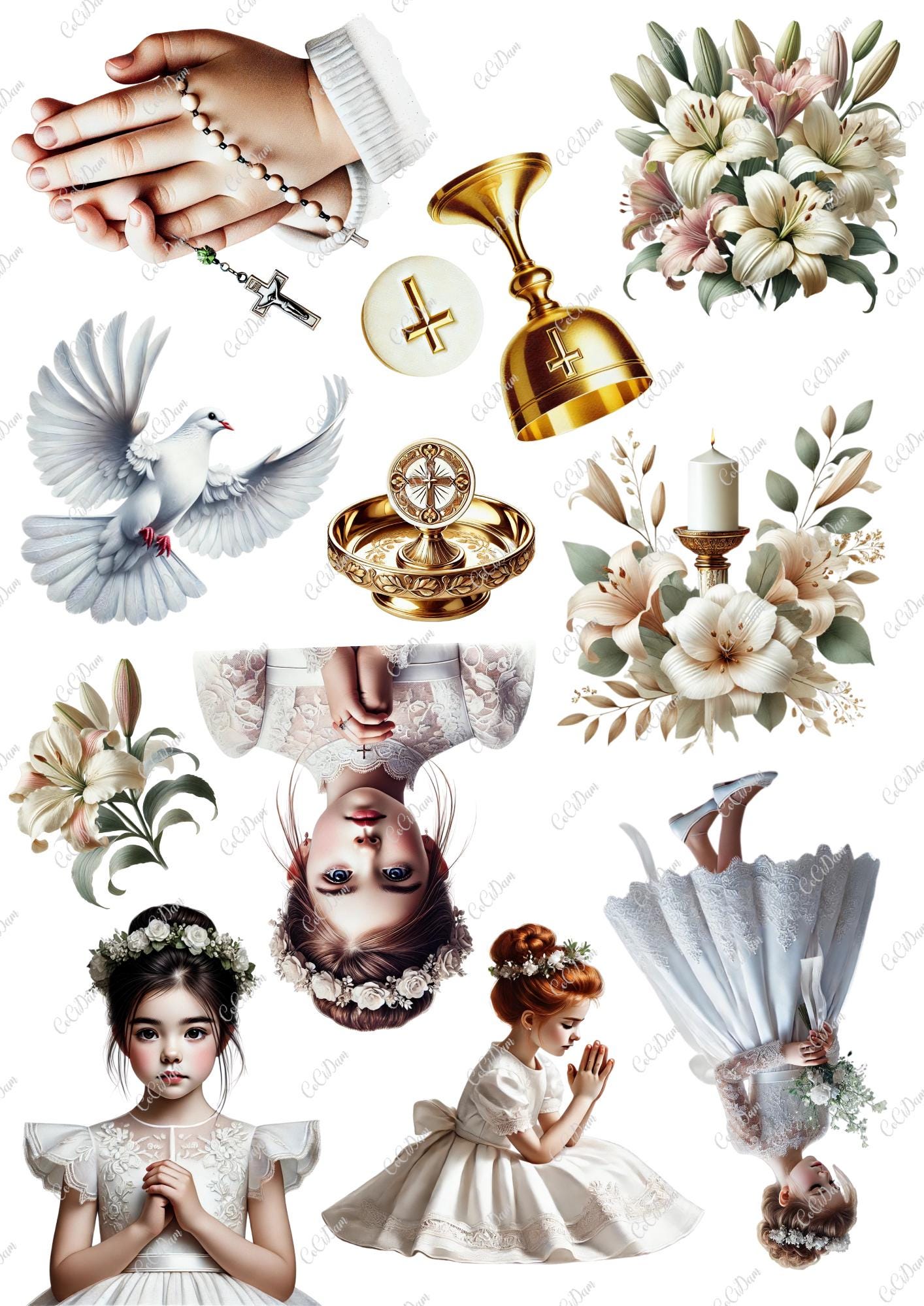 Holy Communion: Lily - 53 Graphics, 8 A4 Sheets With Elements to Cut ...