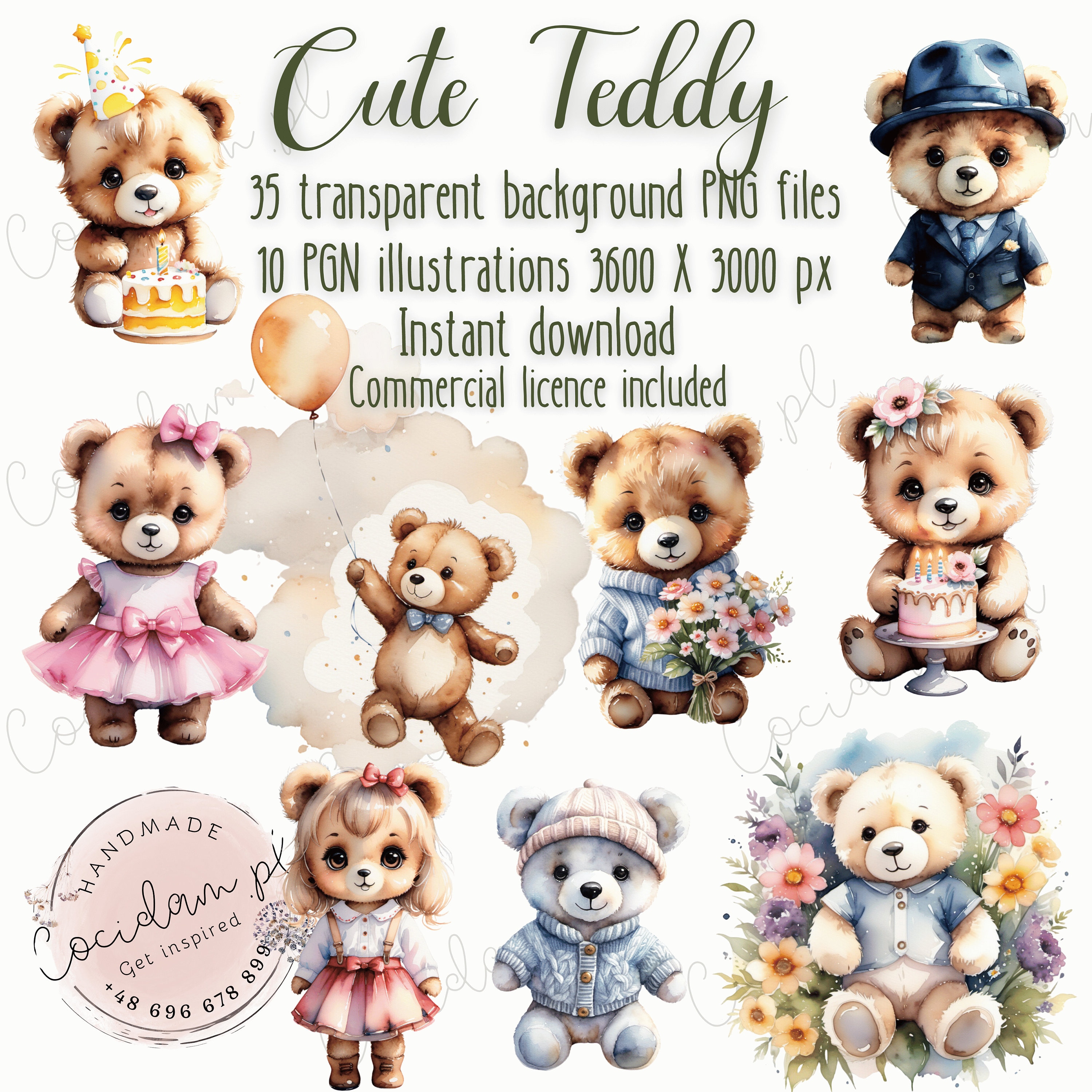Cute Teddy Bear Baby Shower Birthday Transparent Background, PNG ...