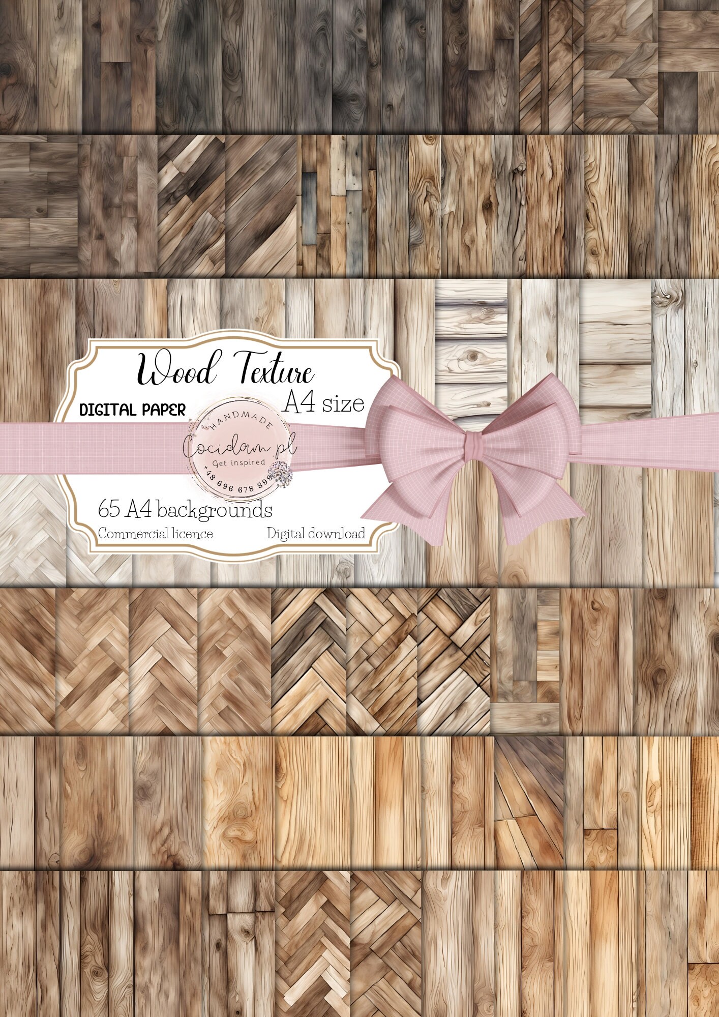 Wood Texture basic A4 wooden backgrounds– Ideal for Weddings, Birthdays! Transparent background, Instant Access, Commercial License, DIY