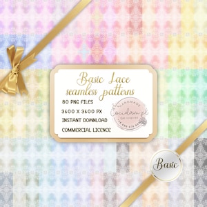 Padrão básico de renda digital aquarela sem costura, batismo de casamento de aniversário, acesso instantâneo, licença comercial, kit para impressão de scrapbooking DIY