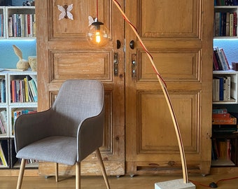 Floor lamp upcycling arc lamp reading lamp unique concrete lamp