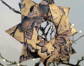 Paper star gold-green 14 cm