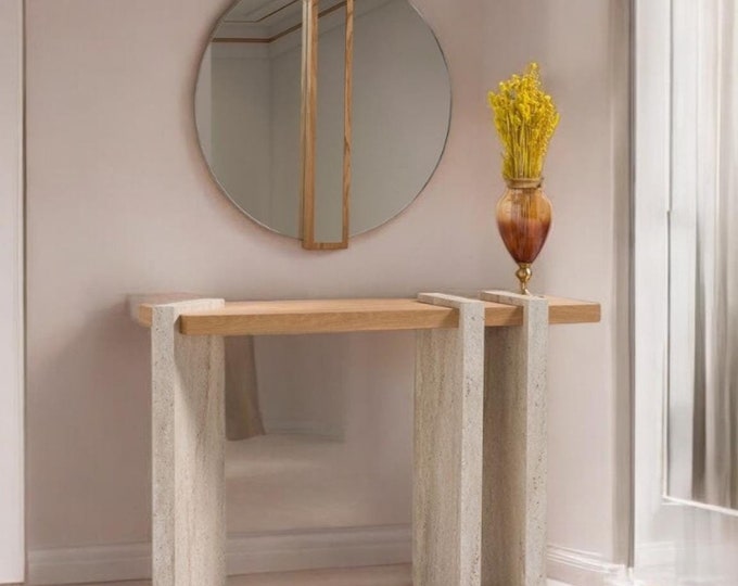 Handcrafted Console Table: Modern Chic for Your Home, Mid-Century Dresuar Table, Handcrafted Makeup Vanity for Bedroom