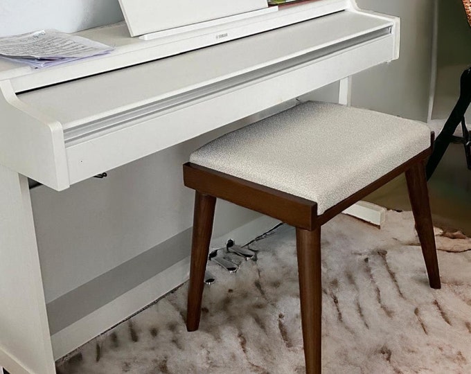 Large Piano bench, Ottoman Bench, Mcm Bench, Stool for Living, Mid Century Vanity Stool, Handmade Gift