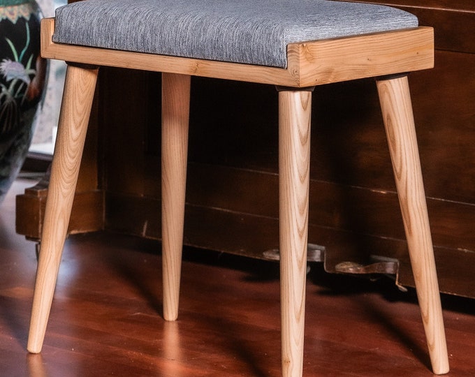 Vintage-Inspired Piano Bench - Stylish Mid Century Stool for Your Home, Ottoman Bench, Mcm Bench, Vanity Stool, Handmade Gift, Home Decor
