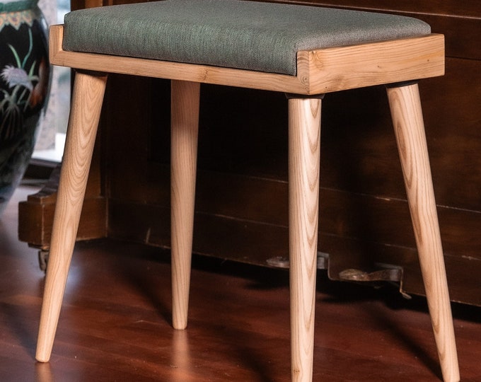 Versatile Wooden Piano Bench: Functional and Stylish Addition to Your Living Space, Mid Century Vanity Stool, Handmade Gift, Wooden Gift