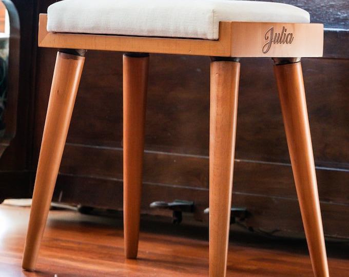 Piano Bench, Personalized Stool, Ottoman Bench, Custom Bench, Stool for Living, Mid Century Vanity Stool, Christmas Gifts
