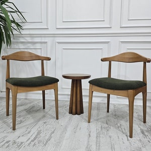 Silla de madera personalizada de inspiración vintage: diseño elegante de mediados de siglo, silla de madera maciza, silla de comedor moderna, silla de cocina