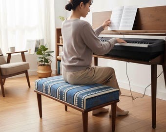Banco de piano, asiento elegante para cualquier habitación, banco otomano, taburete de tocador de mediados de siglo, pequeño banco reposapiés para la entrada, banco para mesa de tocador