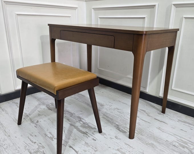 Handmade Solid Wood, Vanity Desk, Desk with Drawers, Office Chair, Work Chair Wooden Gift, Custom size furniture