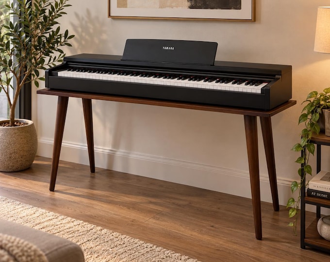 Wooden Digital Piano Stand, Solid Wood Keyboard Stand, Modern Piano Table, Handmade Music Stand, Woodwn Gift