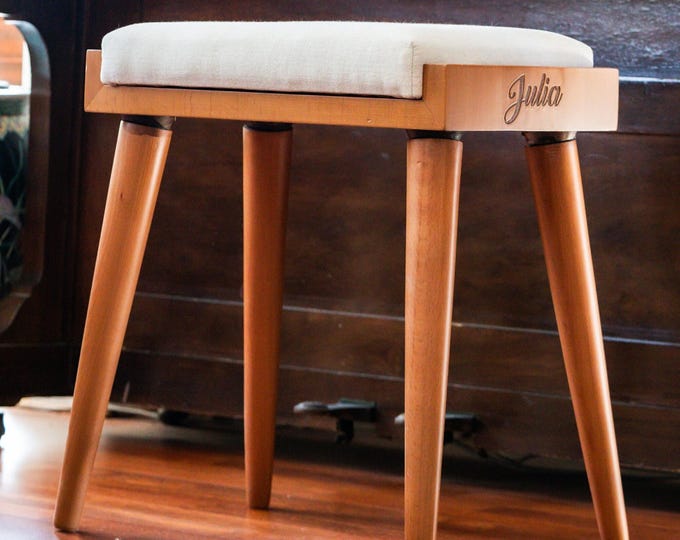 Piano Bench, Personalized Stool, Ottoman Bench, Custom Bench, Stool for Living, Mid Century Vanity Stool, Christmas Gifts