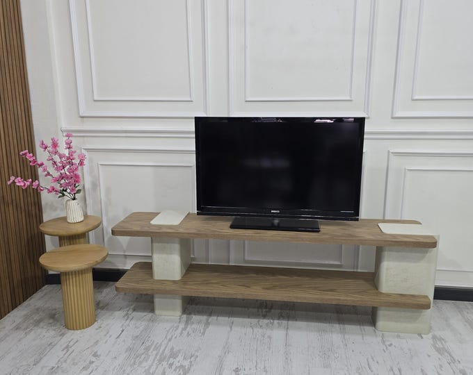 Modern TV Stand - Stylish Media Console with Storage, TV Stand, Media Table, Mid Century Modern, Console Table, Building Plan for TV Unit
