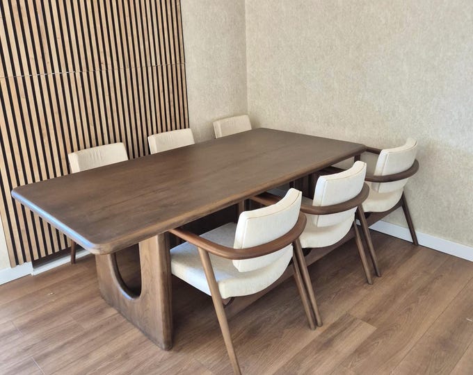 Maestro Dining Table, Elegant Oak Dining Table, Wood Chair Mid Century Dining Table, Handcraft Armchair, Luxury Dining Table, Custom Sizing