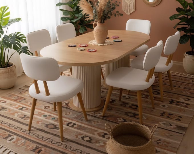 Handmade Wooden Dining Chair, Modern Solid Wood Seating Set, Easy-to-Assemble Furniture for Home and Office
