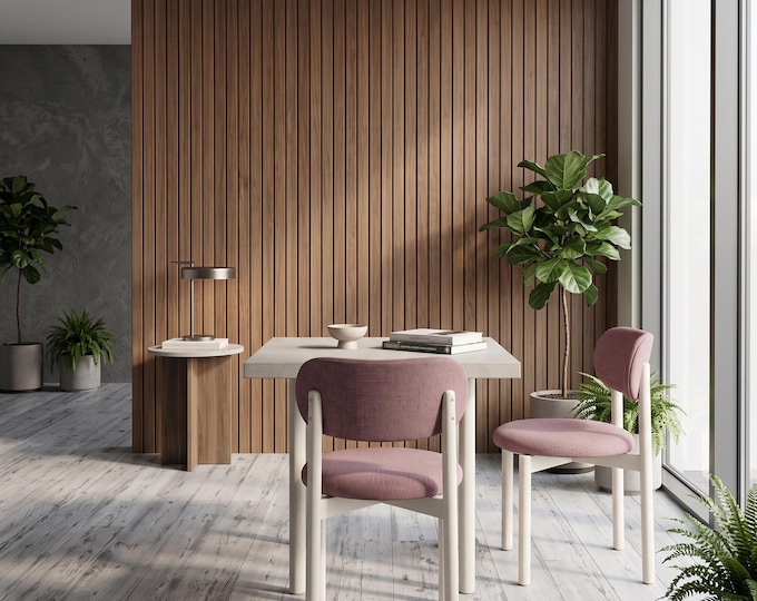 Modern Upholstered Dining Chair, Solid Wood Kitchen Chair, Minimalist Accent Chair, Handmade Scandinavian Style Chair