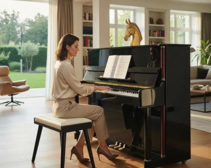 Large Piano bench, Ottoman Bench, Mcm Bench, Stool for Living, Mid Century Vanity Stool, Handmade, Turkish Rug, Christmas Gift