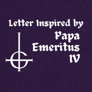 Individueller Buchstabe Inspiriert von Papa Emeritus IV | Buchstabe für Trost oder Geschenk | The Band Ghost Inspiriert
