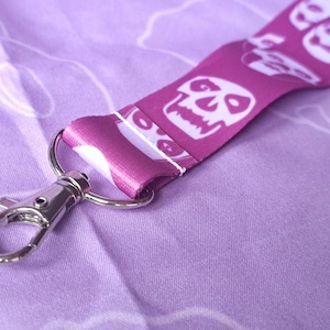 Phantomband Lanyard, 2.5 cm Lanyard, Emeritus I, II, III, IV, V, Pink und Weiss Design
