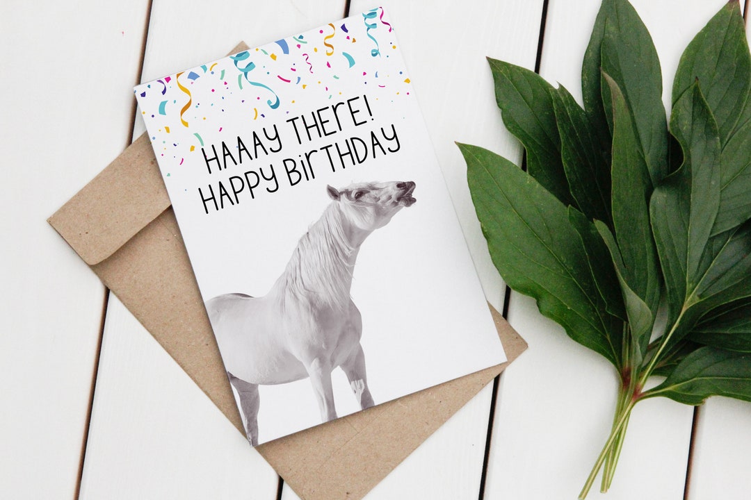 Digital and Printable Birthday Card for Horse Lovers - Etsy