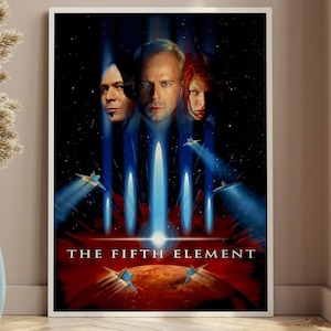 The Fifth Element - 1997 Movie poster. Luc Besson, Bruce Willis, Milla Jovovich