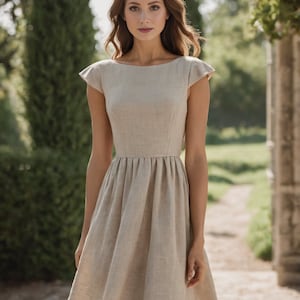Gathered Linen Mini Dress Pattern,Boat Neck Linen Dress Sewing Pattern,Sleeveless Dress,Mini Dress Pattern,A4 A0 US 2-30 and XS - 4XL