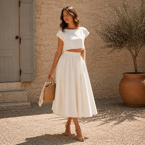Mönster för linne-crop top och cirkelkjol | Sommaroutfit PDF (digital nedladdning) bild 3