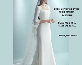 a line wedding dress sewing patterns Pattern for Wedding Dress