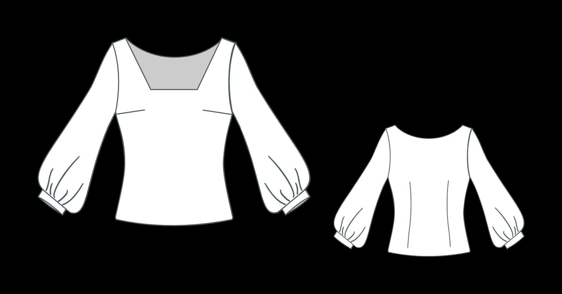 Vintage Pinafore Dress and Puff Sleeve Blouse Sewing Pattern (PDF ...