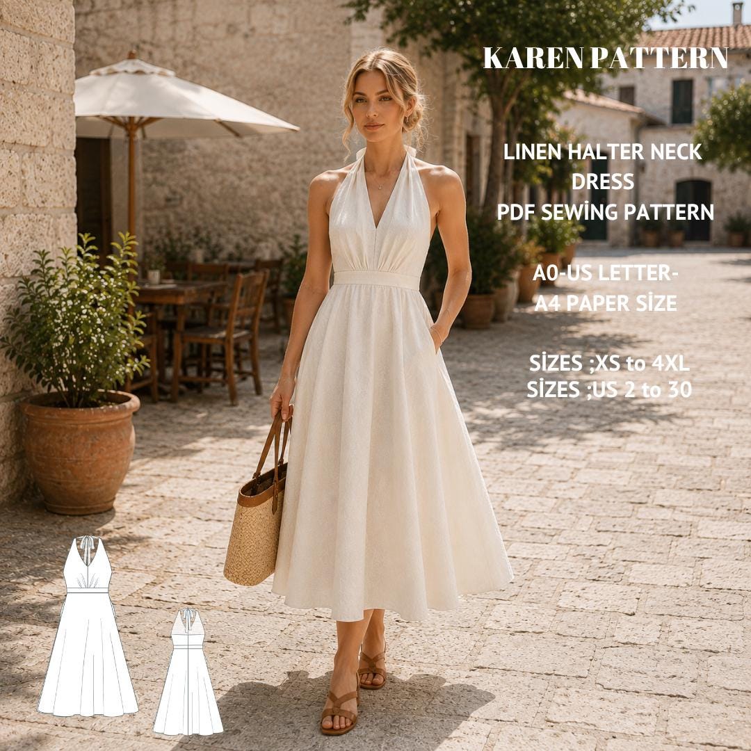 halter neck maxi dress sewing pattern How to make a halter dress {easy sewing tutorial!}