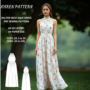 Tiered Chiffon Dress Pattern - Etsy UK