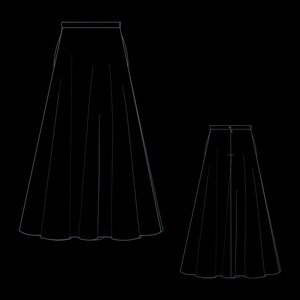 Boat Neck Blouse & Maxi Skirt Sewing Pattern Set(PDF Download XS-4XL) image 4