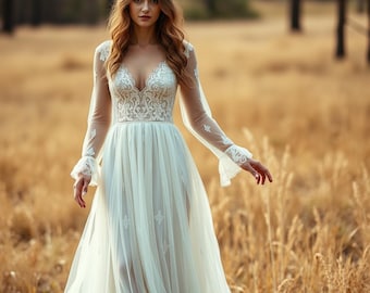 bohemian wedding dress patterns Hippie Wedding Dress in Boho Style