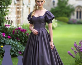 Viktorianisches Renaissance Kleid Schnittmuster: Cosplay Ballkleid (PDF-Schnittmuster, XS-4XL)