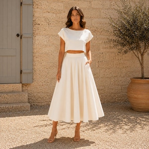 Mönster för linne-crop top och cirkelkjol | Sommaroutfit PDF (digital nedladdning) bild 4