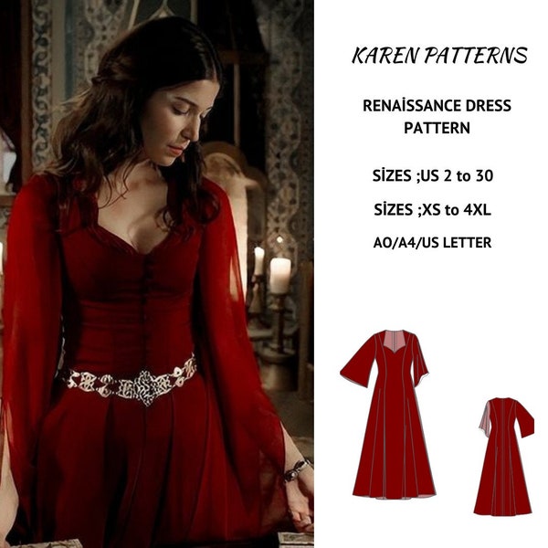 Renaissance médiévale Cosplay robe fée, régence, robe elfique, robe Maxi, costume d'Halloween, A0 A4 US Letter-US 2 à 30